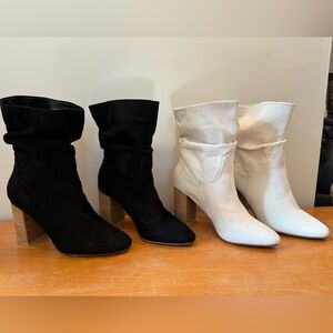 White booties suede